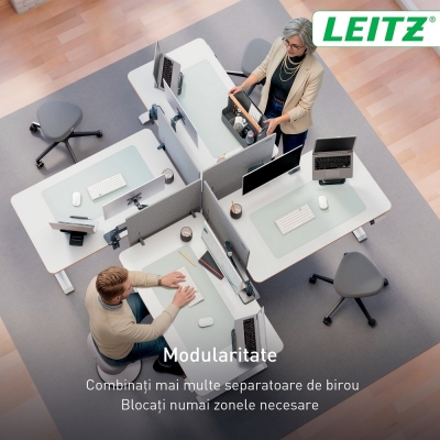 Separator de birou Leitz, inaltime reglabila, 70x60cm